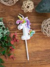 Свеча для торта "Unicorn" цифра 1, (6 см)
