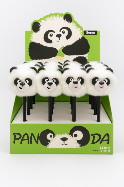 Ручка с помпоном "The Amazing panda" mix, шоу-бокс 16 шт. 