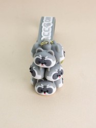 Брелок "Racoon family", grey (6,5 см)
