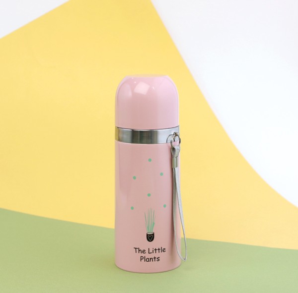 B-M-2532W-Z ТЕРМОС "The little plants" 350 ml (розовый) 