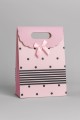 Пакет подарочный (M) "Many dots", pink (19x 9 x 27)