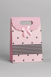 Пакет подарочный (M) "Many dots", pink (19x 9 x 27)