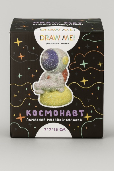 Алмазная мозаика на копилке Draw Me! «Space», (7*7*13 см) 