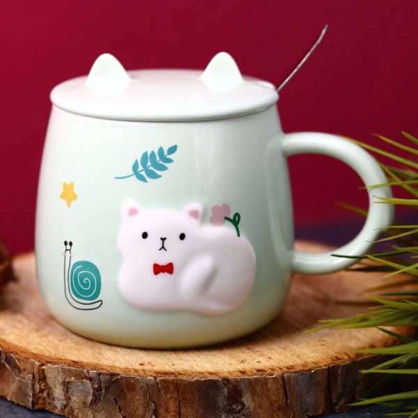 Кружка «Cat and snail», green (400 ml) 
