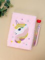 Блокнот плюшевый «Unicorn sparcles», pink, 21,5х15 см, плотность 70 гр.