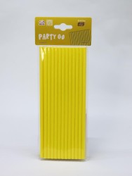 Трубочки одноразовые для напитков 25 шт. "Party go", yellow (197 мм)