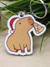 Брелок ECO из дерева "Cappy new year! Pizza"