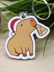 Брелок ECO из дерева "Cappy new year! Pizza"