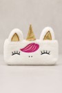 Пенал плюшевый "Unicorn golden horn", white (21*9 см)