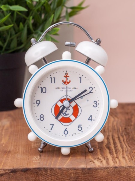Часы-будильник "Aboard Круг", white (14х11 см) 