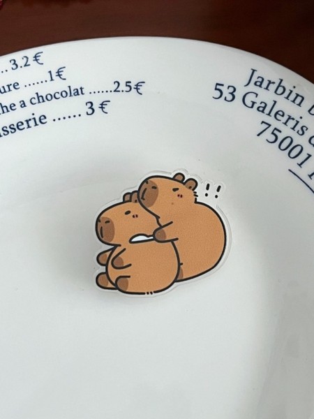 Значок акриловый iLikeGift "Capibra hug" 