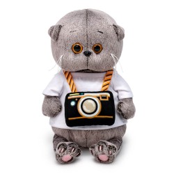 Мягкая игрушка "Кот Басик BABY с фотоаппаратом" (20 см)