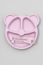 Тарелка "Bear", pink (ложка+вилка)