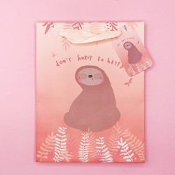 Подарочный пакет (S) "Sloth", red