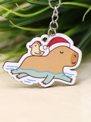 Брелок ECO из дерева "Cappy new year! Swimming"