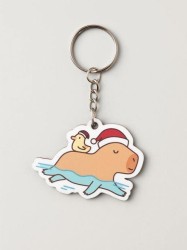 Брелок ECO из дерева "Cappy new year! Swimming"