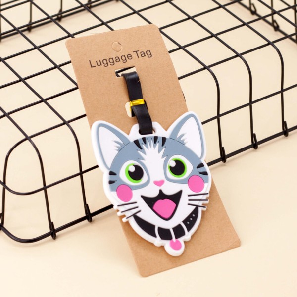 Бирка для багажа "Happy cat gray" 