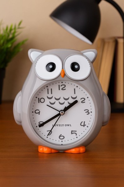 Часы-будильник "Lovely owl", gray 