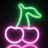 Неоновый подвесной ночник «Cherry», USB, свечение mix (22,5х19,5 см)