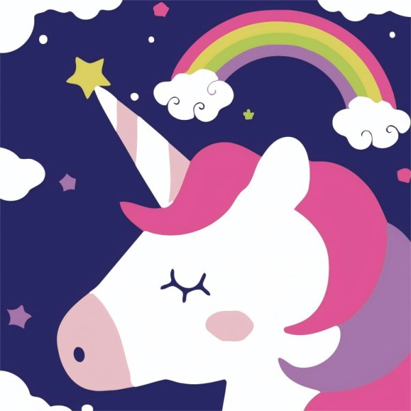 Картина по номерам  Draw Me! «Rainbow unicorn», (20*20 см) 
