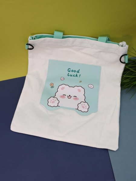 Сумка шоппер "Good luck", white 