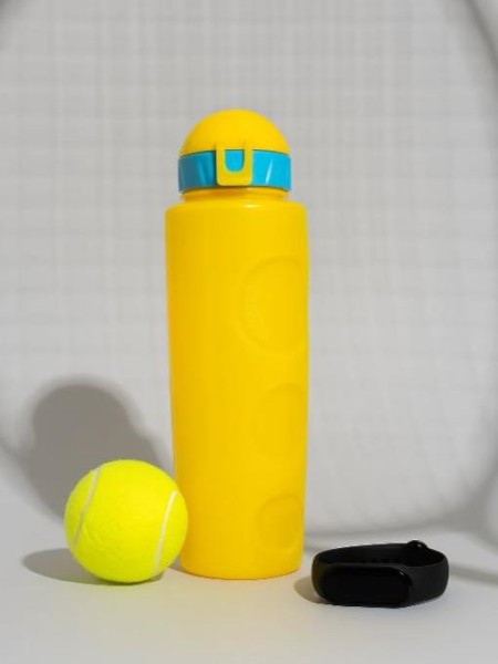 Бутылка "Life" с трубочкой, yellow (700 ml) 