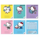 Тетрадь А5 "Hello Kitty", 18 л, клетка, обложка мел. картон + УФ-лак, mix