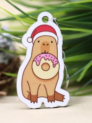 Брелок ECO из дерева "Cappy new year! Donut"