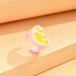 Кольцо акриловое GIRLY "Heart paw", pink (d=1,7 см)