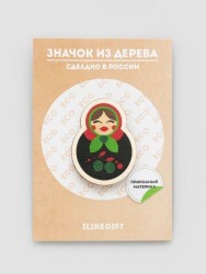 Значок ECO из дерева RUSSIAN DOLL