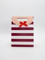 Пакет подарочный (M) "Many stripes", red (19x 9 x 27)