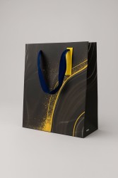 Пакет подарочный «Marble streaks», black (26*32*12.5)