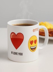 Кружка керамическая "Эмодзи I love you", в подарочной упаковке (325 мл)