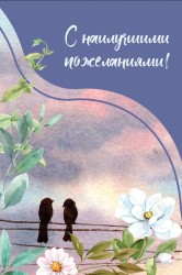 Открытка «С наилучшими пожеланиями», 100*150 мм, 5 шт