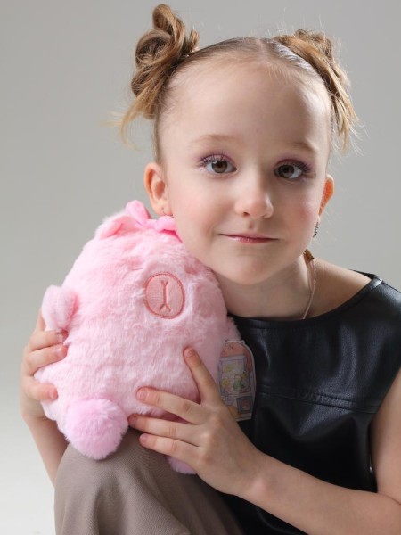 Мягкая игрушка "Capy pink hair band", pink, 20 см 