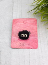 Кольцо плюшевое GIRLY "Monster", black (d=1,6 см)