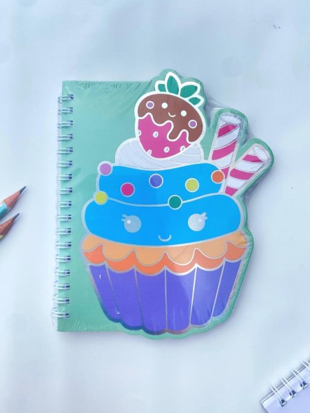 Блокнот на спирали (B6) "Cute cupcake", green (13*18) 