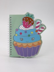 Блокнот на спирали (B6) "Cute cupcake", green (13*18)