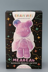 Алмазная мозаика на фигурка Draw Me! «Pink bear», (14*9.5*23 см)