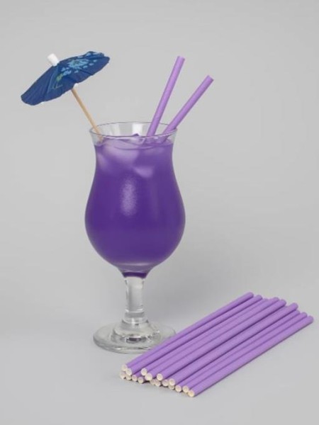 Трубочки одноразовые для напитков 25 шт. "Party go", purple (197 мм) 