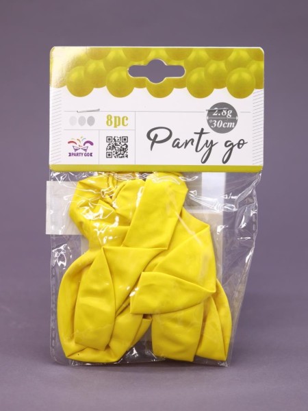 Набор воздушных шаров 8 шт. "Monochrome magic", yellow (30 см) 