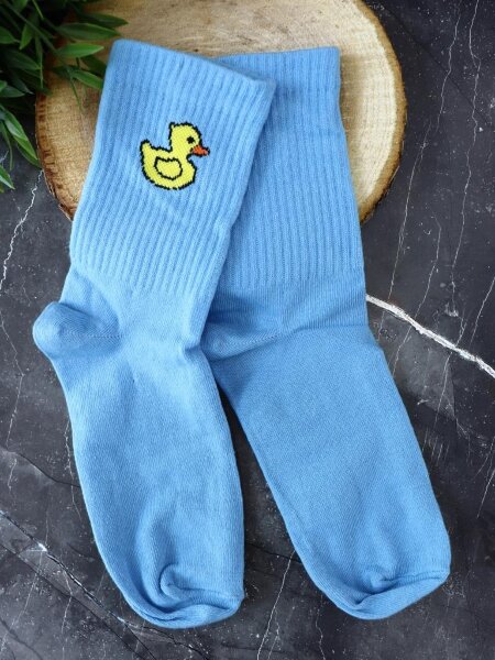 Носки женские "Cute duck", р. 35-40, голубой 