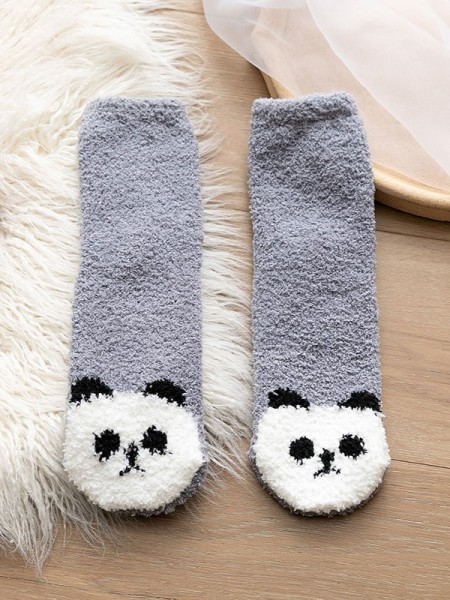 Носки iLikeGift «Fluffy panda», grey, мужские/женские евро размер 36-44 