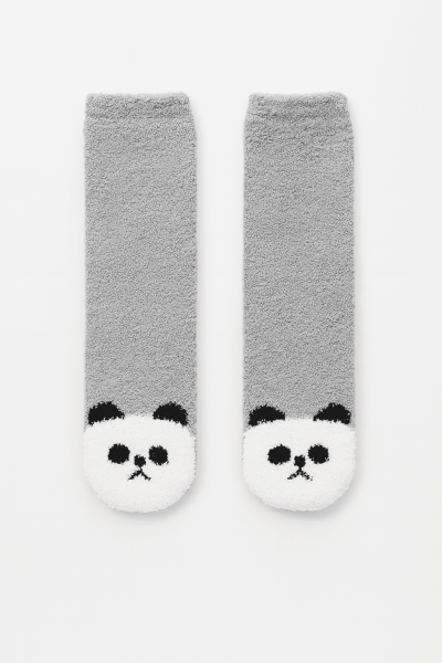 Носки iLikeGift «Fluffy panda», grey, мужские/женские евро размер 36-44 