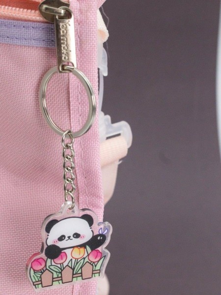 Брелок акриловый iLikeGift "Panda and Flowers" 