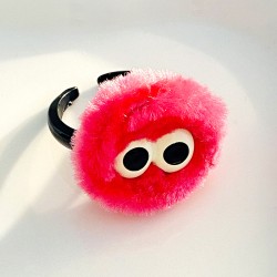Кольцо плюшевое GIRLY "Monster", pink (d=1,6 см)