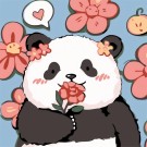 Картина по номерам  Draw Me! «Panda in love», (20*20 см)