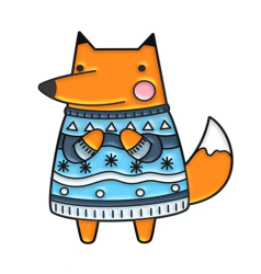 Значок металлический iLikeGift "Cozy fox"