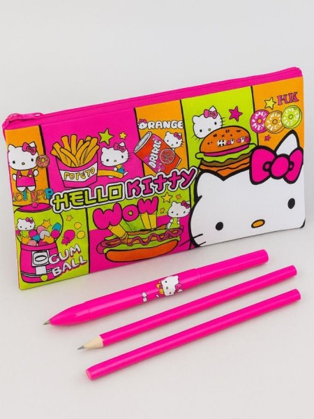 Пенал плоский "Hello Kitty", на молнии, полиэстер 600 ден (21*4,5*4,5 см) 