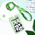 Футляр для карт на ленте "Pandas and a bird"